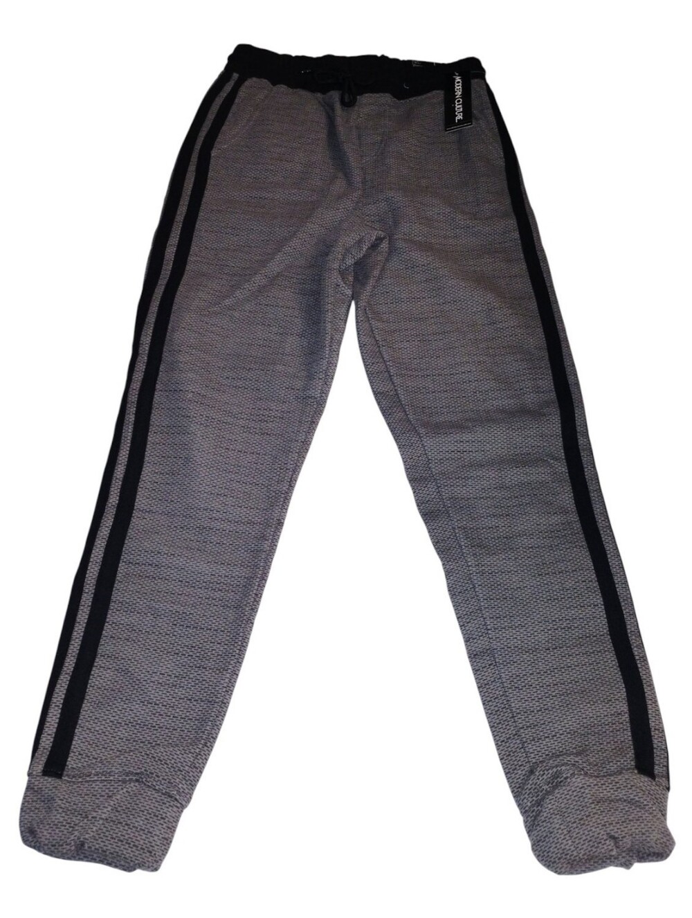 Modern Culture Men's Gray Jogger Pants with Black Side Stripes New Size S